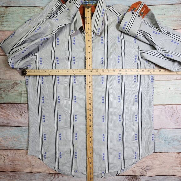 Robert Graham Cotton/Silk Accent Button-Up Shirt, Men's Large - Picture 9 of 12